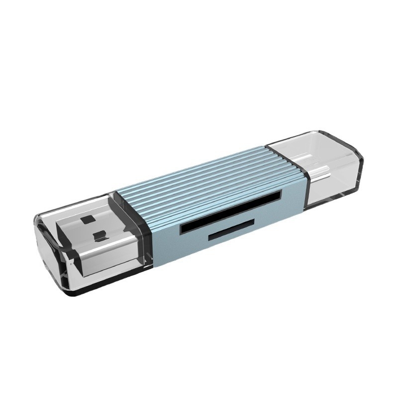 LMD-CR002 USB 2.0 aluminijski mini čitač kartica za SD/TF (vanjska instalacija) — niklano sučelje