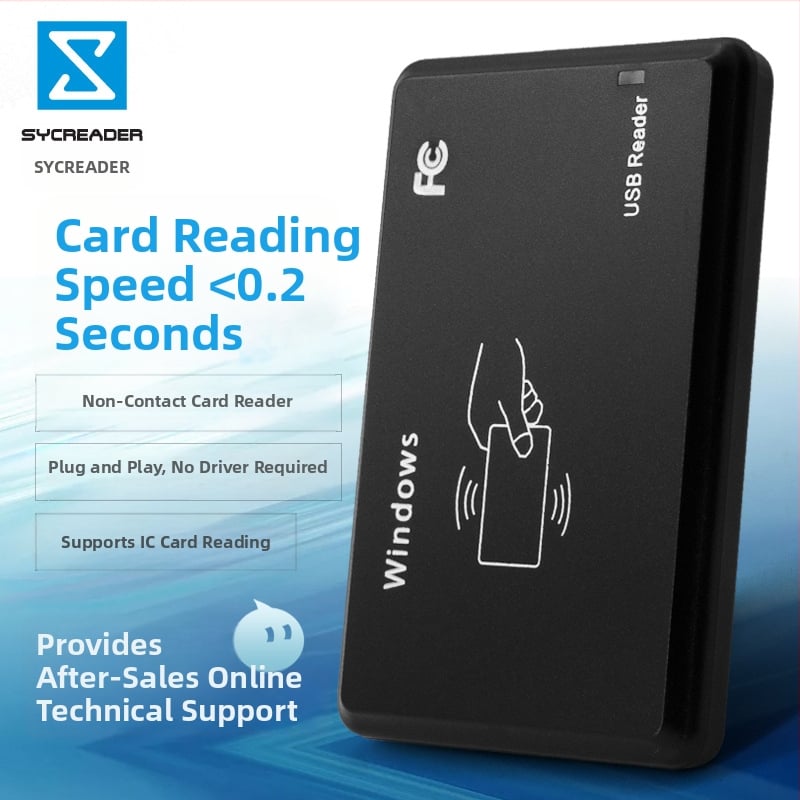 Bekontaktis RFID kortelių skaitytuvas R20C — 13,56 MHz, MF S50/S70, 14443A, nuskaitymo atstumas 0–80 mm, 4K atmintis, prieigos kontrolė