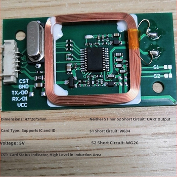 ICID 5V UART bekontaktis kortelių skaitytuvas IC/ID, 13,56 MHz, modelis IC+ID-UART-5V