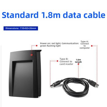 NFC четец и писач на карти, USB интерфейс, 13,56 MHz, съвместим с 14443a карти, обхват на четене 1-5 cm, втора генерация без драйвери