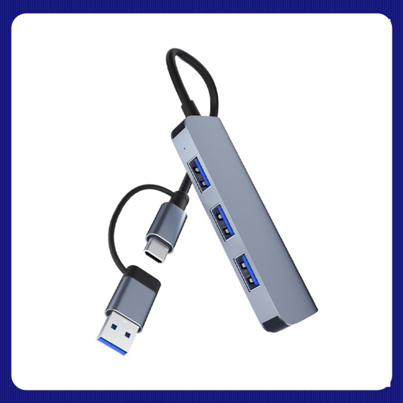 USB-C hub za laptop s 4 priključka, USB 2.0, podrška SD kartice, ugrađeni dizajn, težina 0,085 kg (USB 2.0; 4 priključka; podrška SD kartice; ugrađeni dizajn; težina 0,085 kg)