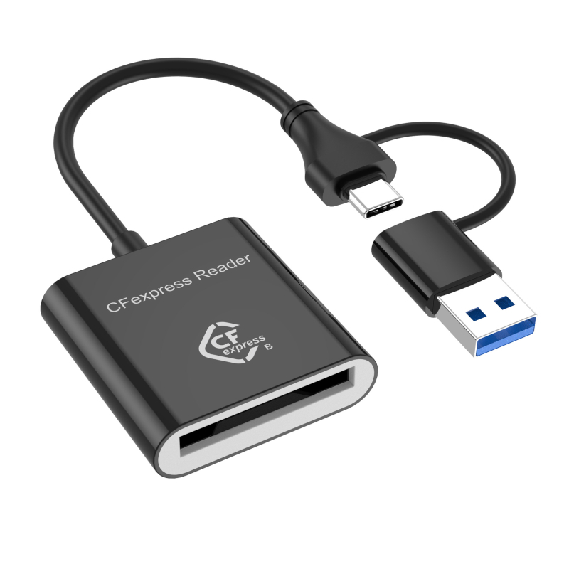 Višenamjenski USB 3.2 čitač kartica CF/SD/TF s USB-C i napajanjem od 5V, aluminijska zlitina