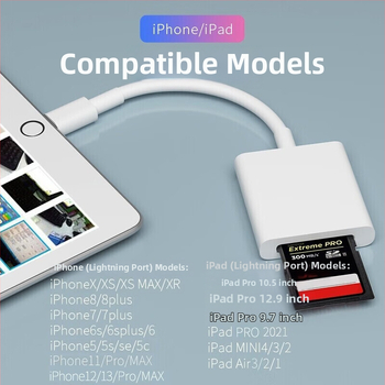 SD kortelių skaitytuvas Apple Lightning ir USB-C įrenginiams, Yinhe BL-006, suderinamas su iPad, iPhone, Android telefonais ir asmeniniais kompiuteriais