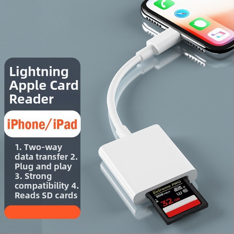 SD kortelių skaitytuvas Apple Lightning ir USB-C įrenginiams, Yinhe BL-006, suderinamas su iPad, iPhone, Android telefonais ir asmeniniais kompiuteriais