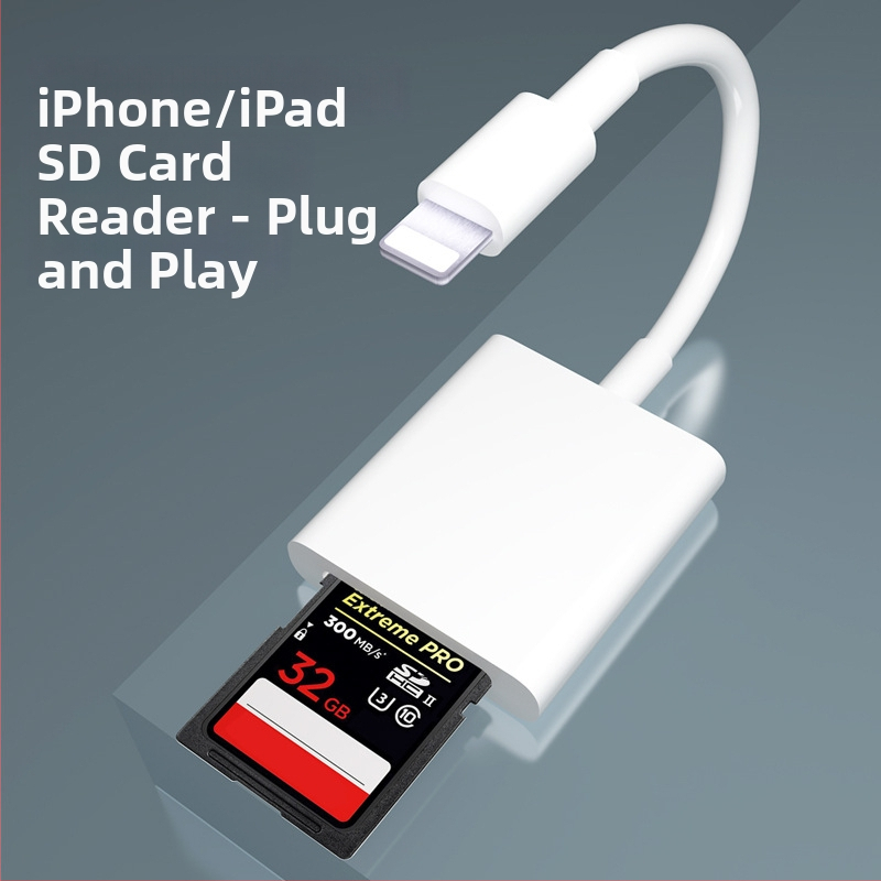 SD karšu lasītājs Apple Lightning un USB-C ierīcēm, Yinhe BL-006, saderīgs ar iPad, iPhone, Android tālruņiem un datoriem
