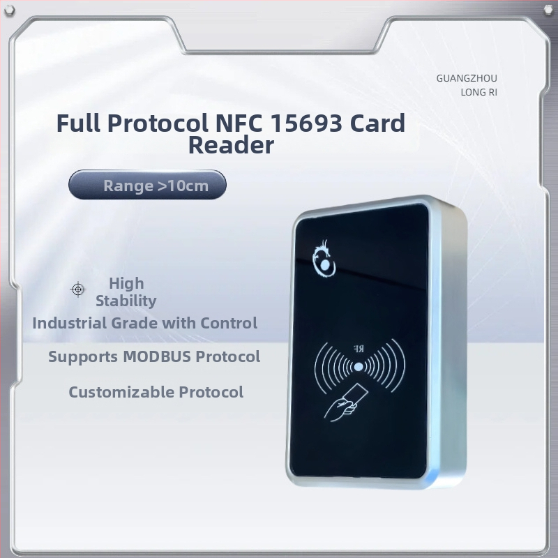 LR-568-NFC15693 USB NFC четец за карти, RS-485/UART, 13,56 MHz, диапазон на четене 8-10 см, поддържа ISO/IEC 14443 A/B, 15693 и Felica