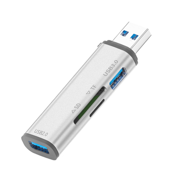 USB 3.0/2.0 4-u-1 čitač kartica SD i TF - vanjsko kućište od aluminijske legure, kompatibilan s Windows 7