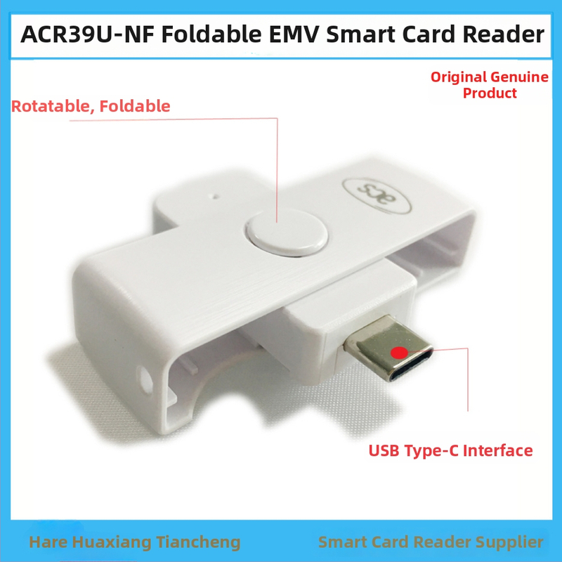 ACR39U-NF USB Type-C Kontaktný EMV čítač kariet; model ACR39U-NF, ISO 7816 1-3 (A/B/C) 5V/3V/1.8V, 4 MHz, čas čítania 0,1 s