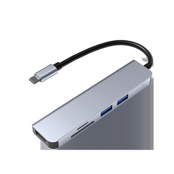 Type-C USB hub pet u jednom s HDMI izlazom i čitačem SD/TF kartica (USB 1.1 sučelje, ugrađena instalacija)