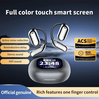 TWS Bluetooth belaidės ausinės su realaus laiko AI vertimu, ausies kilpos dizainas, Bluetooth 5.4, 4–8 val. baterijos veikimo laikas, skaitmeninis ekranas