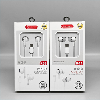 Vernon R68 căști in-ear cu fir Type-C, difuzor dinamic, sensibilitate 105 dB, compatibile iOS