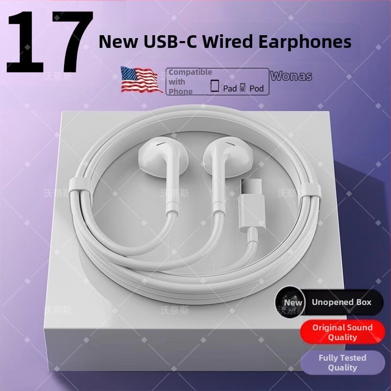 Xu yan căști in-ear cu interfață Type-C, pentru iPhone 15/16, originale, personalizabile