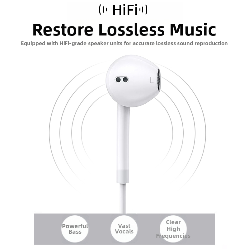 Xu yan in-ear laidinės ausinės su Type-C sąsaja, skirtos iPhone 15/16, originalios, pritaikomos