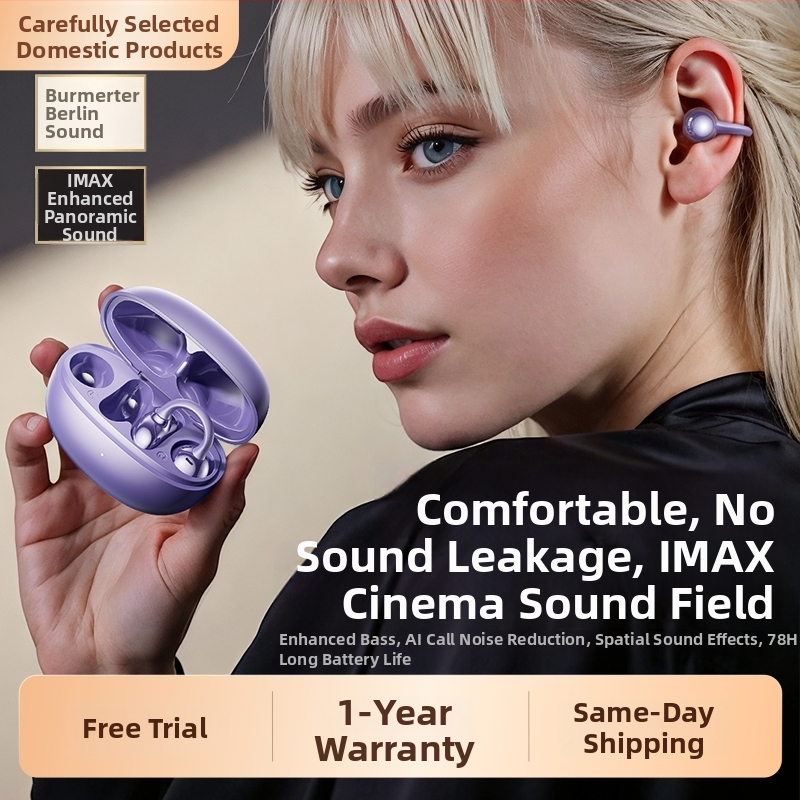 Slúchadlá s kostnou vodivosťou, clip-on Bluetooth, bezdrôtové pre šport, dosah 15 m, Bluetooth 5.4, viac ako 8 hodín výdrže batérie, vodeodolné