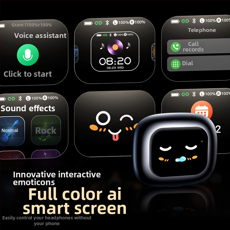 AI išmaniosios vienlaikės vertimo Bluetooth ausinės su ausies kilpa, įrašymas ir transkripcija, Android/iOS, Bluetooth 5.4, 400mAh, 45g, prisilietimo ir mygtuko valdymas, 2025 modelis