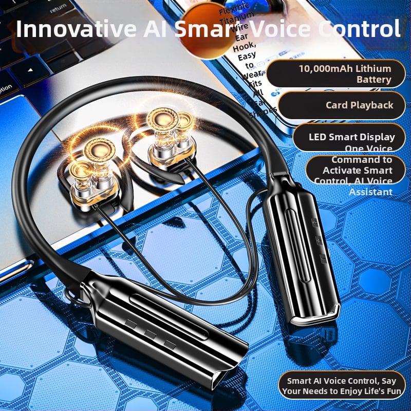 Ασύρματα ακουστικά Bluetooth τύπου λαιμού, ανοιχτός σχεδιασμός, μαγνητικά, εξουδετέρωση θορύβου, Bluetooth 6.0