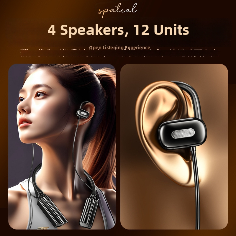 Ασύρματα ακουστικά Bluetooth τύπου λαιμού, ανοιχτός σχεδιασμός, μαγνητικά, εξουδετέρωση θορύβου, Bluetooth 6.0