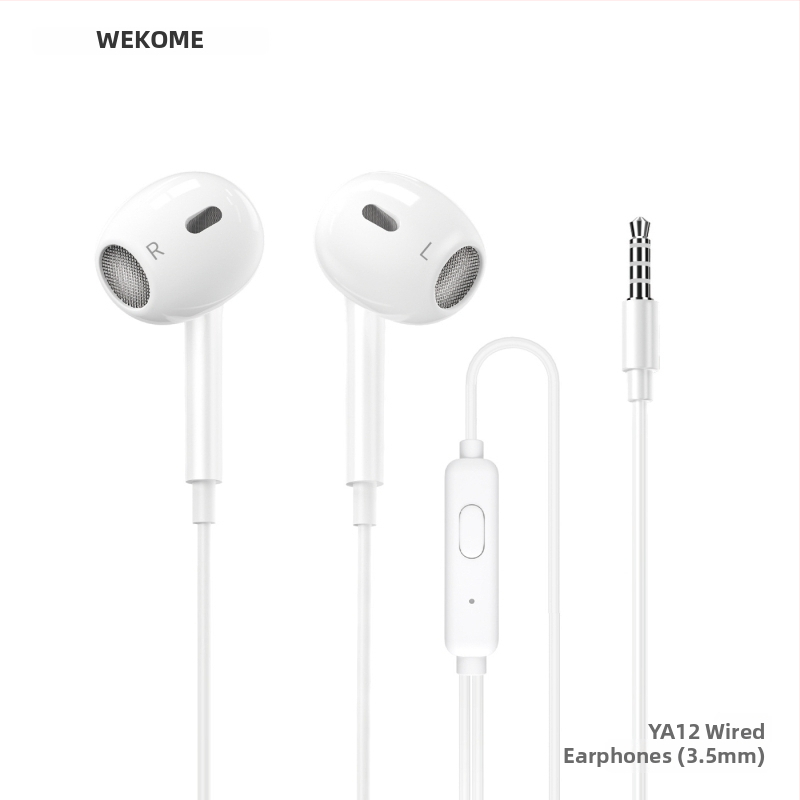 WEKOME in-ear žične slušalice s mikrofonom, 32 Ω, kabel 1,2 m, silikon kabel