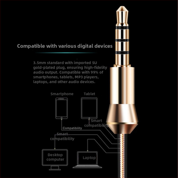 In-ear žične slušalice s mikrofonom, 3,5 mm priključak, frekvencijski raspon 20–20000 Hz