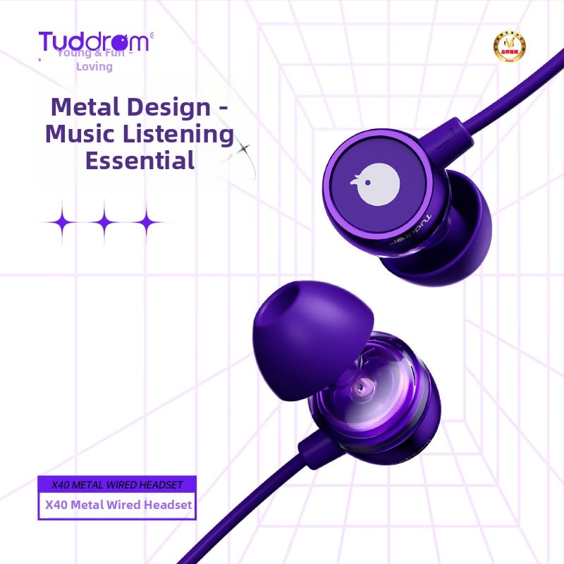 Căști in-ear X40, cu fir, Little Magic Duck, cablu de 120 cm, compatibile Android