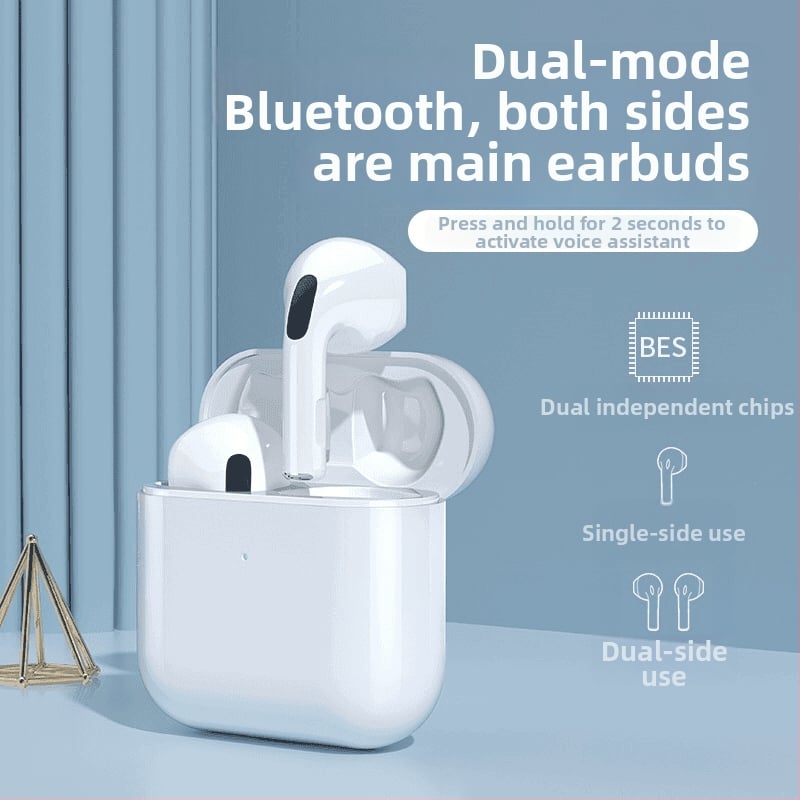 Prave bežične slušalice s polu-uho dizajnom, Bluetooth 5.3, domet 10 m, stereo zvuk, baterija do 4 sati