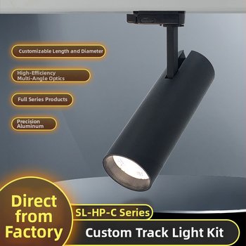 LED корпус за трек осветление, серия Sl-hp-c, полупродукти и аксесоари; по поръчка за проекти; подходящ за домашен декор, търговски центрове, инженерно осветление, музеи