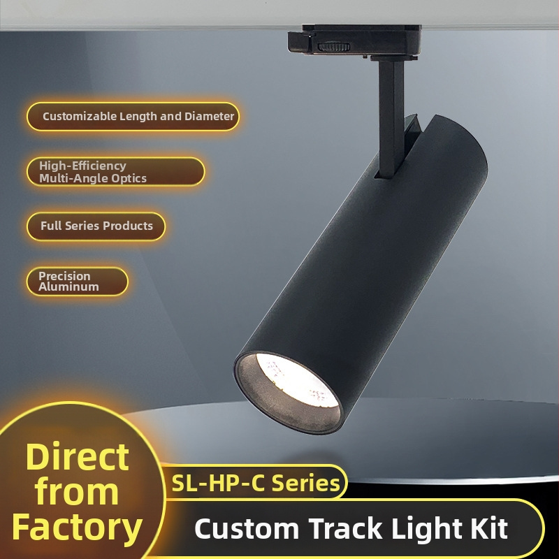 LED корпус за трек осветление, серия Sl-hp-c, полупродукти и аксесоари; по поръчка за проекти; подходящ за домашен декор, търговски центрове, инженерно осветление, музеи