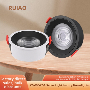 COB serijos LED lubų šviestuvų korpusas iš liejamojo aliuminio, miltelinis dažymas, modeliai COB-55/65/75/95, suderinamas šviesos šaltinis tipas 020