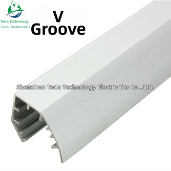 LED šviesos juostos korpusas su V formos aliuminio grioveliu; aliuminio korpusas; suderinta su SMD patch; apdirbimo technologija: Taip