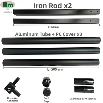 Demi DM295 LED kampinio šviestuvo korpuso rinkinys — aliuminis+PC, juodo oksidavimo paviršius, vidaus atmosferos grindų lempos priedas