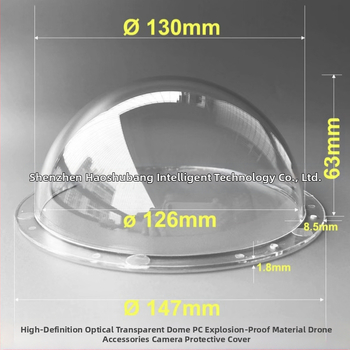 Hemisfēriskā aizsargkaste videokameras uzraudzībai, PC materiāls, ārēja uzstādīšana, dronu piederums, darba temperatūra 45°C