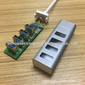 Hub USB cu carcasă din aliaj de aluminiu, 4 porturi — Longzhuo LZ-HDMI HUB, OEM disponibil