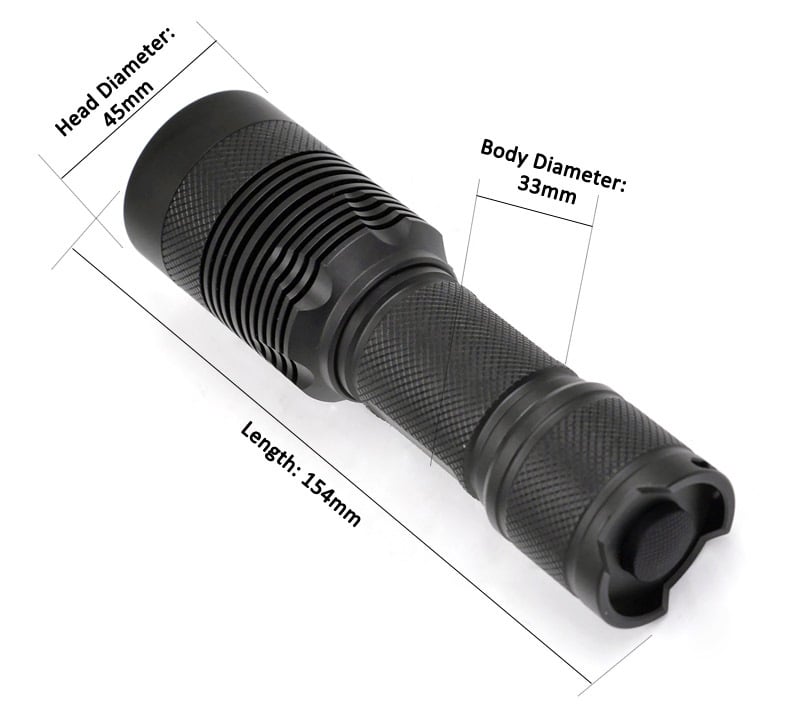 XHP35/50/70 žibintuvėlio korpusas DIY – Modelis C8.2, Aliuminio lydinys, Korpuso tipas: apvalkavimas, Paviršiaus oksidavimas, Montavimui, Suderinamas su 18650/26650