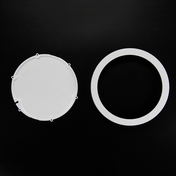 Apvalus paviršiai montuojamas LED šviestuvų rinkinys - liejamojo aliuminio korpusas, modelis XD-16-1, šoninis apšvietimas H32, balta purškimo apdaila, 2835 LED šaltinis