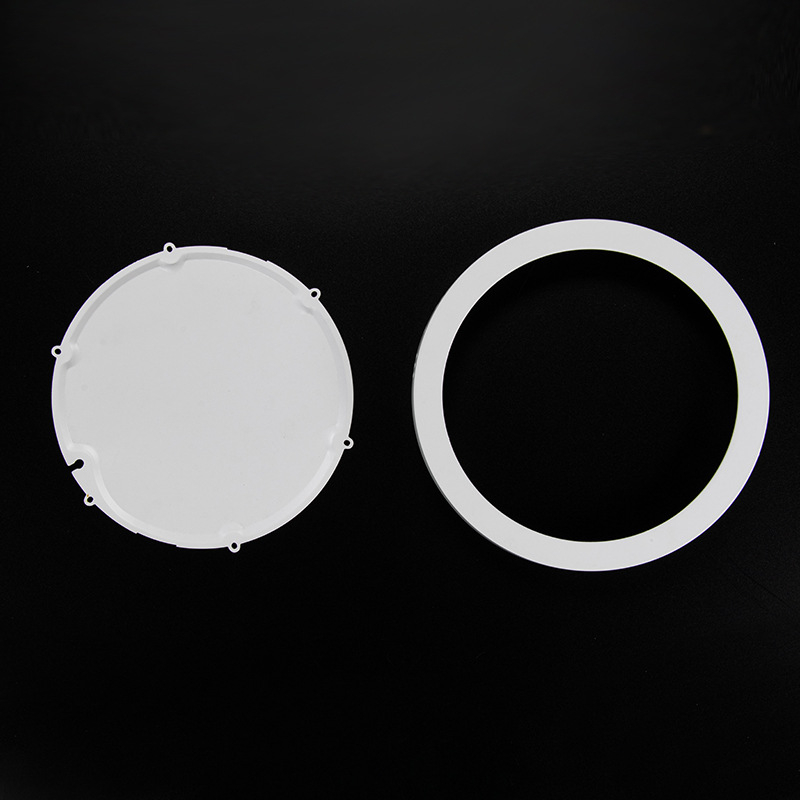 Apvalus paviršiai montuojamas LED šviestuvų rinkinys - liejamojo aliuminio korpusas, modelis XD-16-1, šoninis apšvietimas H32, balta purškimo apdaila, 2835 LED šaltinis