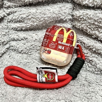 Prozirni TPU zaštitni kućište s dizajnom M Brand Fries & Burger za AirPods 4 i AirPods Pro 3 (23. generacija)