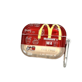 Prozirni TPU zaštitni kućište s dizajnom M Brand Fries & Burger za AirPods 4 i AirPods Pro 3 (23. generacija)