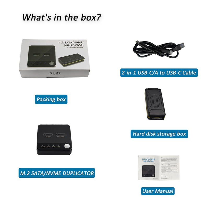 M.2 SATA/NVMe Μονάδα Κλωνοποίησης - Έως 2 TB, 10 Gbps, ABS, OEM
