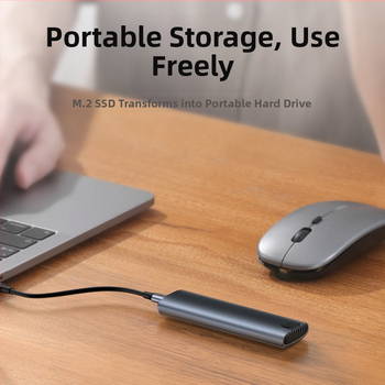 Externá M.2 SSD skrinka s dvojitým protokolom, USB 3.1 Type-C, hliníková zliatina pre chladenie, 2 TB