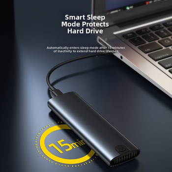 Externá M.2 SSD skrinka s dvojitým protokolom, USB 3.1 Type-C, hliníková zliatina pre chladenie, 2 TB