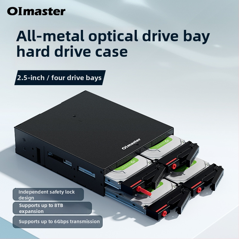 Cjelokupno metalno kućište za 4 HDD-a s integriranim optičkim pogonom i ventilatorom, SATA 6Gbps, podržava do 6TB, OEM-kompatibilno
