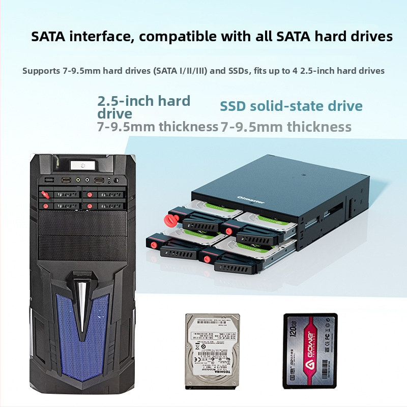 Cjelokupno metalno kućište za 4 HDD-a s integriranim optičkim pogonom i ventilatorom, SATA 6Gbps, podržava do 6TB, OEM-kompatibilno