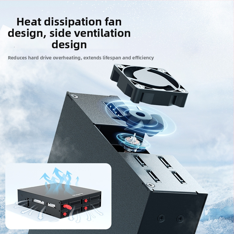 Cjelokupno metalno kućište za 4 HDD-a s integriranim optičkim pogonom i ventilatorom, SATA 6Gbps, podržava do 6TB, OEM-kompatibilno