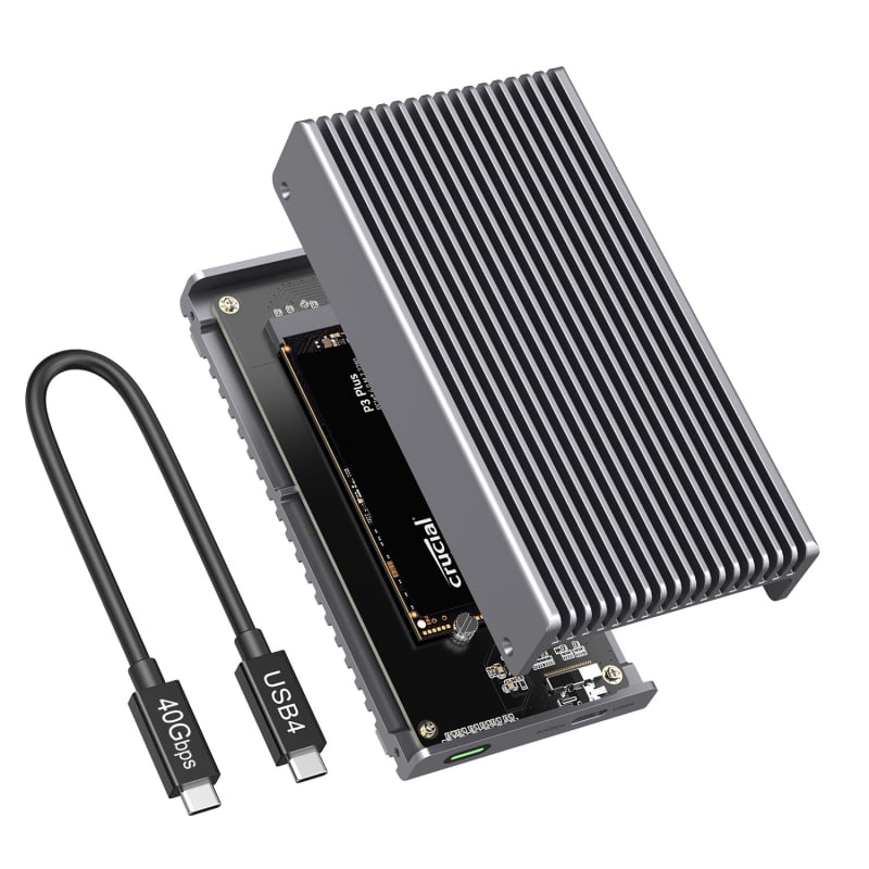 USB4 NVMe M.2 vanjski SSD kućište, aluminijska legura, 40 Gbps, podržava do 8 TB