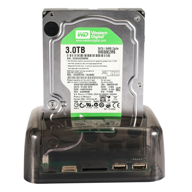 USB 3.0 dvojdielna skrinka na pevný disk, podpora SATA 2.5/3.5, plastové puzdro, model 0-963, OEM, uvedenie na trh 2020