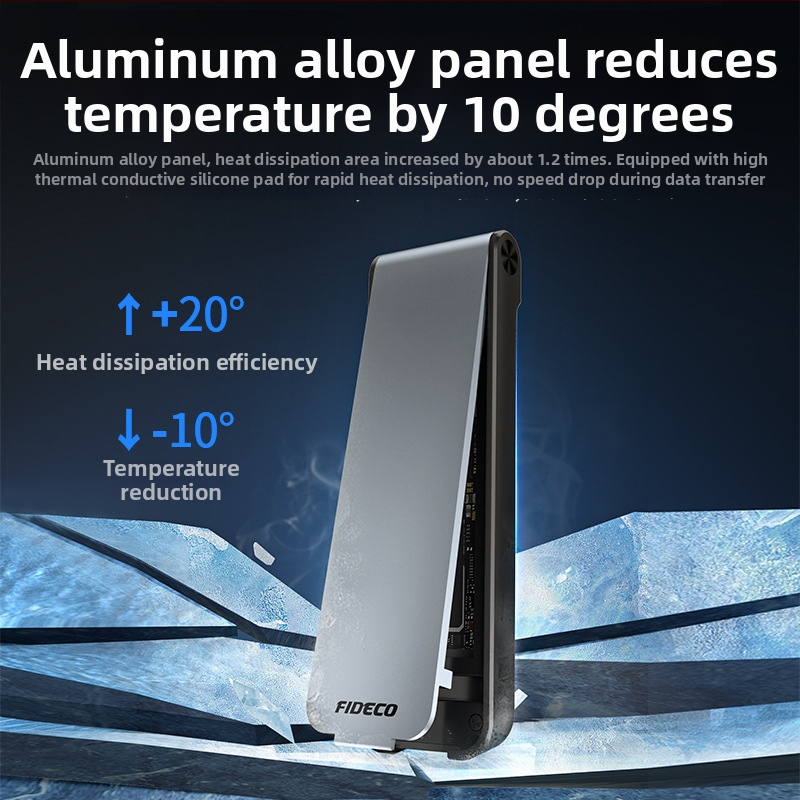 Εξωτερική θήκη NVMe M.2 SSD, USB 3.2 Gen 2 10Gbps, αλουμινένιο κράμα, συμβατή με φορητούς και επιτραπέζιους υπολογιστές, μοντέλο M210CP