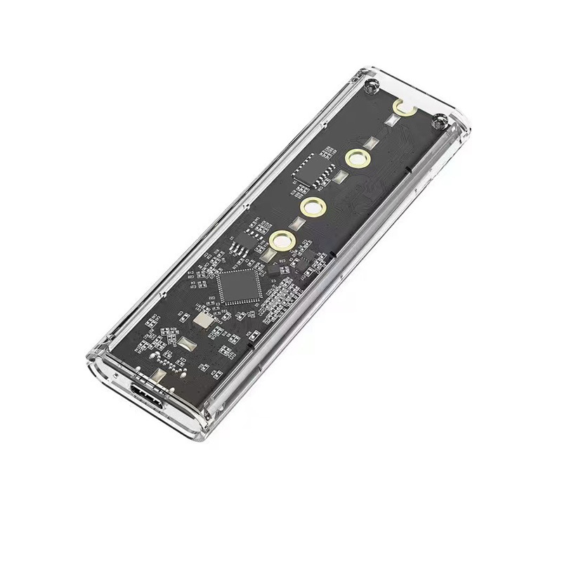 Θήκη SSD M.2 NVMe/NGFF/SATA, USB 3.1 Type-C, διαφανές περίβλημα, ABS πλαστικό, Υποστηρίζει έως 4 TB