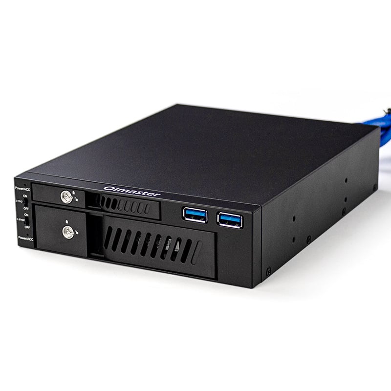 MR-6203 Carcasă dual-bay pentru HDD/SSD cu USB, suportă discuri de 2.5/3.5-inch, interfață SATA 6Gbps, până la 10TB, metal + plastic tehnic