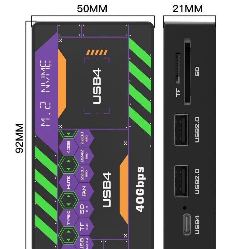 USB4 40 Gbps dokkolóállomás külső HDD-hez - Thunderbolt 3/4 kompatibilis, alumíniumötvözet, támogatás 4 TB-ig, hatékony ventilátoros hűtés