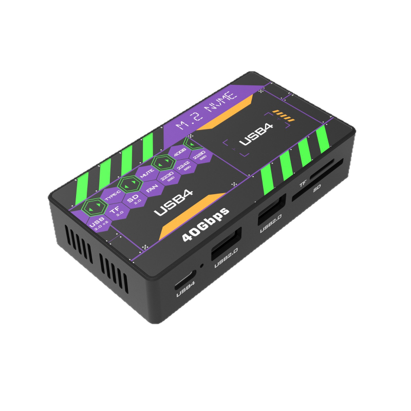 USB4 40 Gbps dokkolóállomás külső HDD-hez - Thunderbolt 3/4 kompatibilis, alumíniumötvözet, támogatás 4 TB-ig, hatékony ventilátoros hűtés